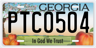 GA license plate PTC0504