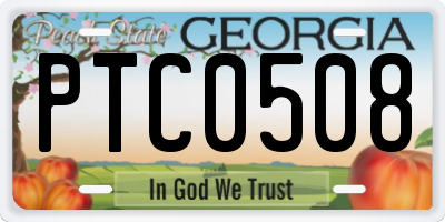 GA license plate PTC0508