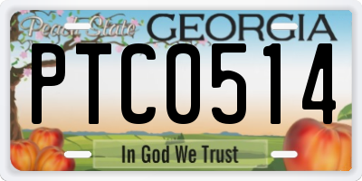 GA license plate PTC0514