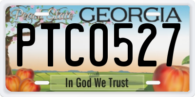 GA license plate PTC0527