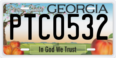 GA license plate PTC0532