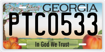 GA license plate PTC0533