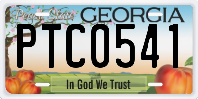 GA license plate PTC0541