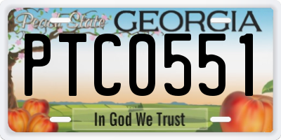 GA license plate PTC0551