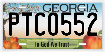 GA license plate PTC0552