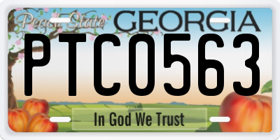 GA license plate PTC0563