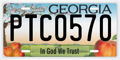 GA license plate PTC0570