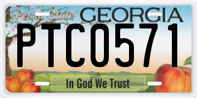 GA license plate PTC0571