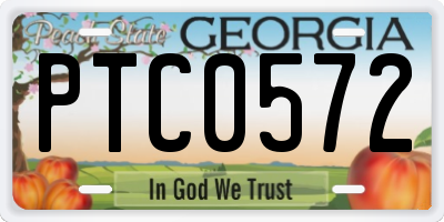 GA license plate PTC0572