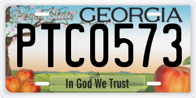 GA license plate PTC0573