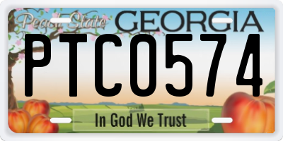 GA license plate PTC0574