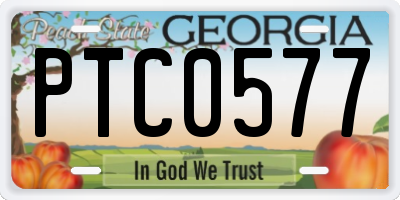 GA license plate PTC0577