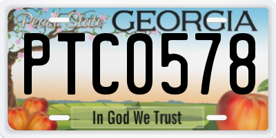 GA license plate PTC0578
