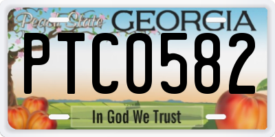 GA license plate PTC0582