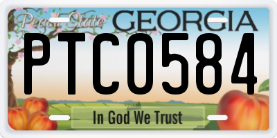 GA license plate PTC0584