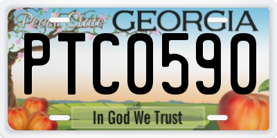 GA license plate PTC0590