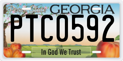 GA license plate PTC0592