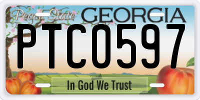 GA license plate PTC0597