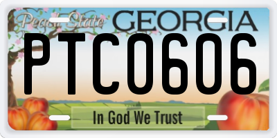 GA license plate PTC0606
