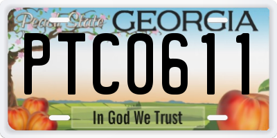 GA license plate PTC0611