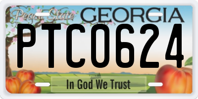 GA license plate PTC0624