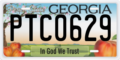 GA license plate PTC0629