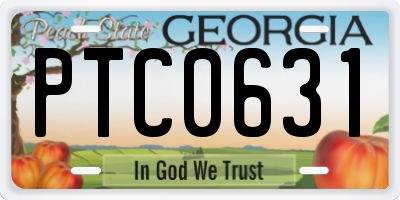 GA license plate PTC0631