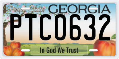 GA license plate PTC0632