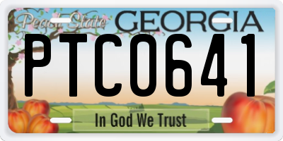 GA license plate PTC0641
