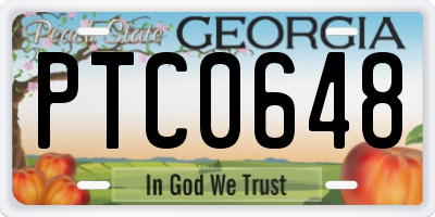 GA license plate PTC0648