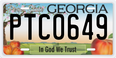 GA license plate PTC0649