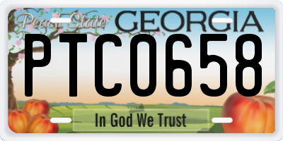 GA license plate PTC0658