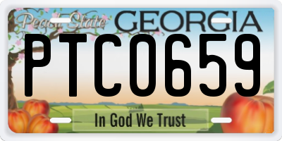 GA license plate PTC0659