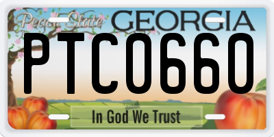GA license plate PTC0660