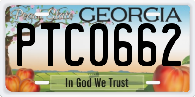 GA license plate PTC0662