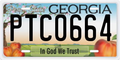 GA license plate PTC0664
