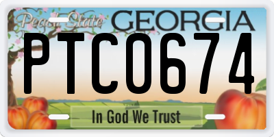 GA license plate PTC0674