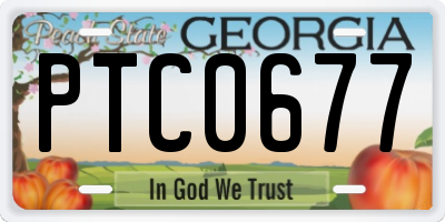 GA license plate PTC0677