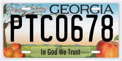 GA license plate PTC0678