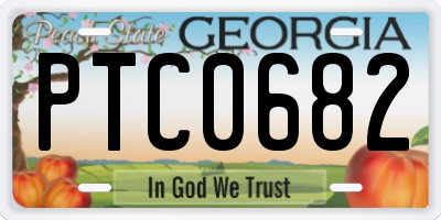 GA license plate PTC0682