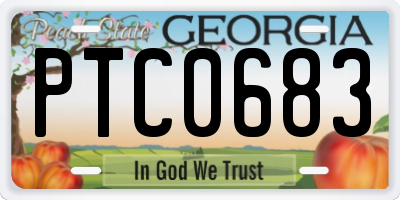 GA license plate PTC0683