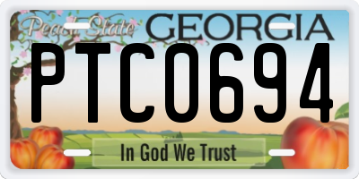 GA license plate PTC0694