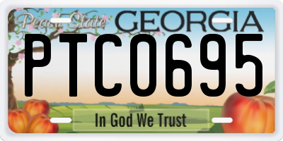 GA license plate PTC0695