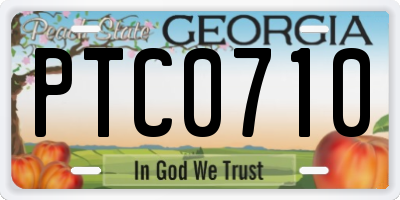GA license plate PTC0710