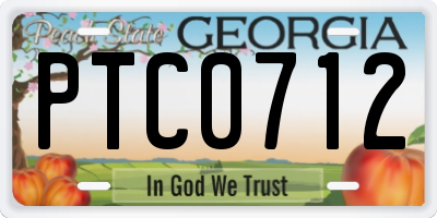 GA license plate PTC0712