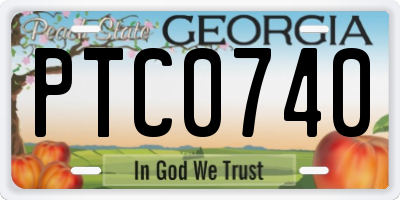 GA license plate PTC0740