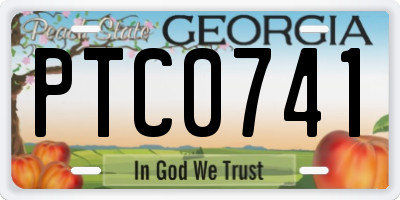 GA license plate PTC0741