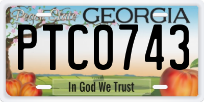 GA license plate PTC0743