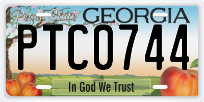 GA license plate PTC0744