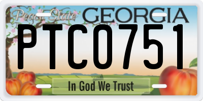 GA license plate PTC0751